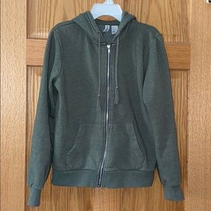 Divided zip-up hoodie